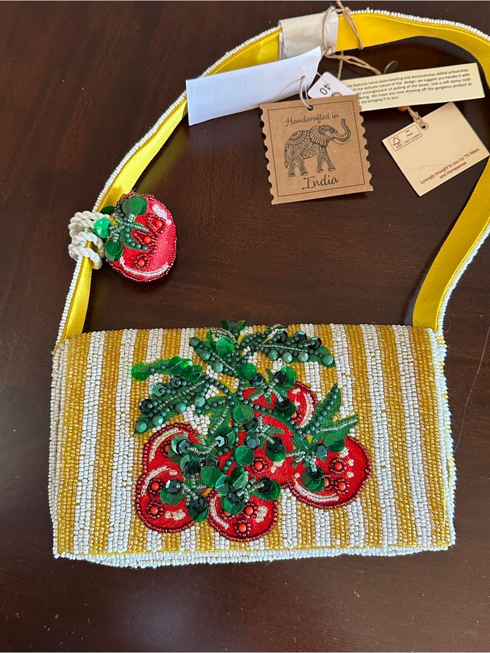 Viral Handcrafted in India mirasol beaded tj maxx bag